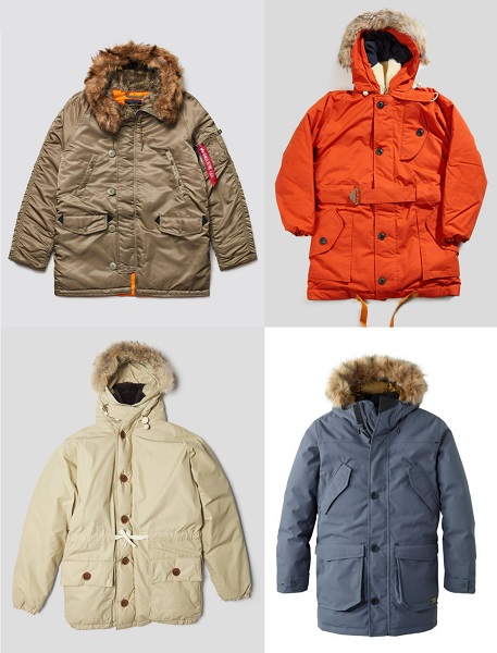 Examples of mens winter parkas