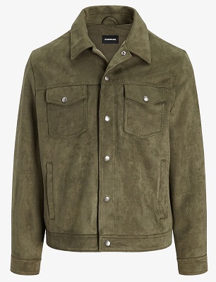 Green suede 2025 trucker jacket