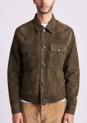 Ryan Reynolds Green Suede Trucker Jacket - Iconic Alternatives