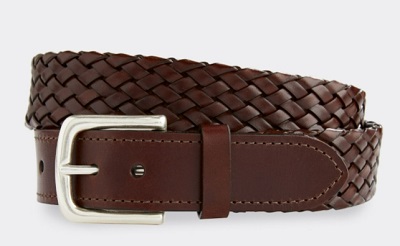 Chocolate Brown Braided Moroccan Leather Belt