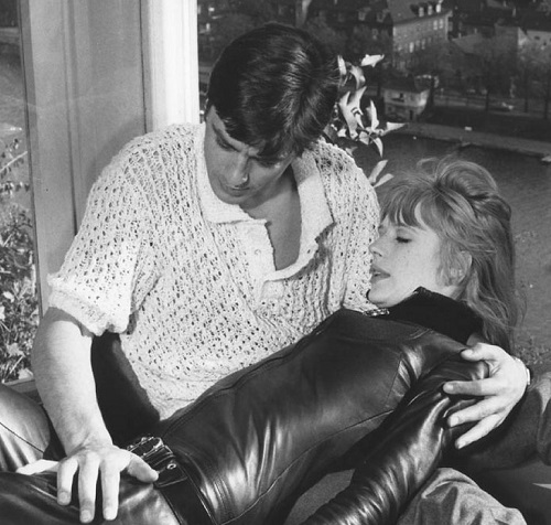 Alain Delon and Marianne Faithfull in the 1968 film The Girl on a Motorcycle.