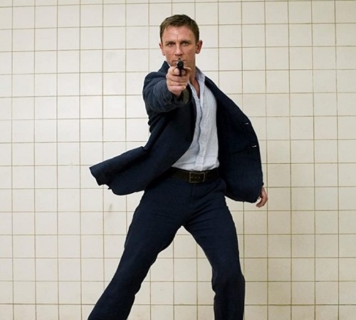 Daniel Craig James Bond Casino Royale PTS Navy Linen Suit