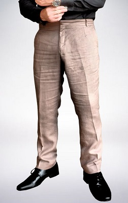 Aurélien  Brown Linen Trousers