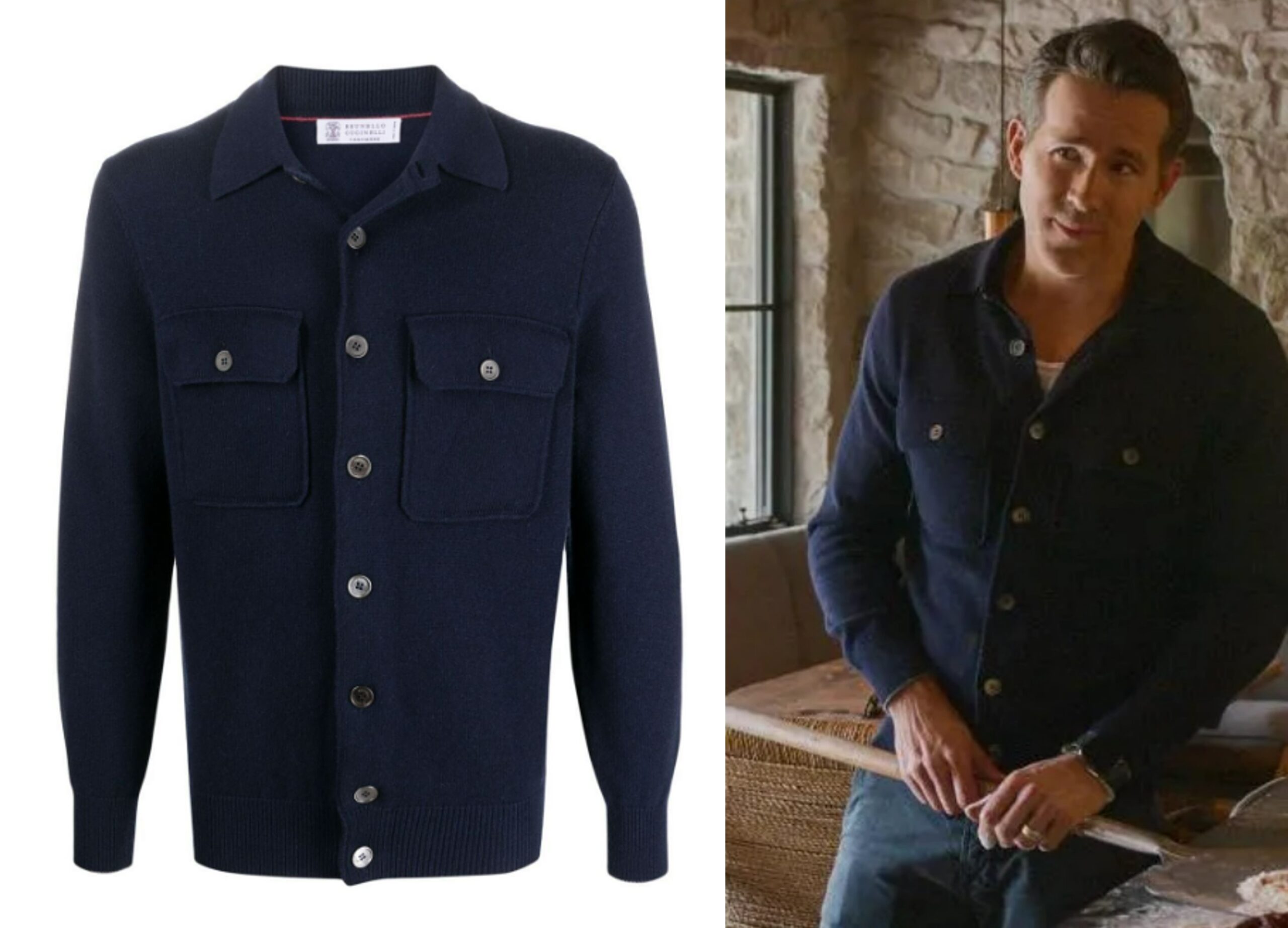 Ryan Reynolds Grey Wool Shirt