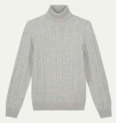 James Bond SPECTRE grey cable knit turtleneck sweater alternative