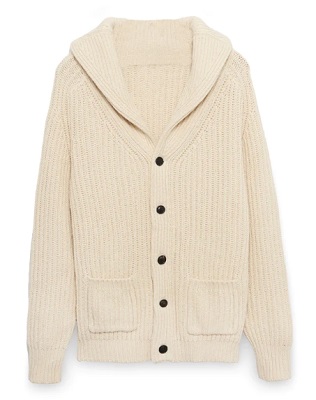 Daniel Craig Ivory Shawl Collar Cardigan alternative