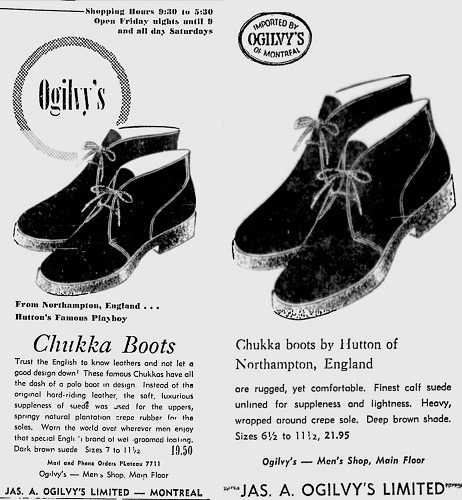 Vintage Hutton of Northampton Chukka boot advertisements