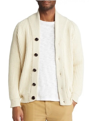 Daniel Craig Ivory Shawl Collar Cardigan alternative