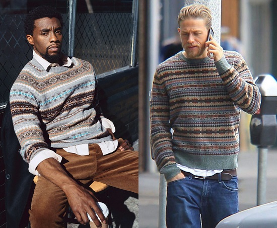 Male celebrities wearing fair isle sweaters