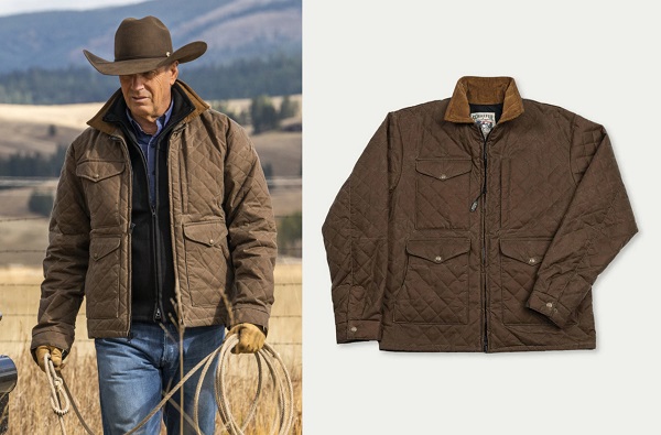 John Dutton Yellowstone Waxed Diamond Quilted Field Jacket