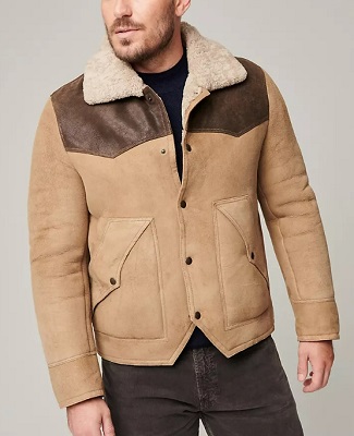 Yellowstone John Dutton Western style shearling coat