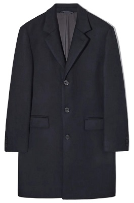 James Bond navy wool overcoat affordable alternative