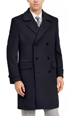 James Bond navy blue double breasted overcoat affordable alternative