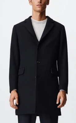 James Bond navy wool overcoat affordable alternative