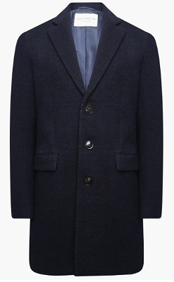 James Bond navy wool overcoat affordable alternative