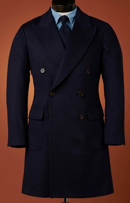 James Bond navy blue double breasted overcoat affordable alternative