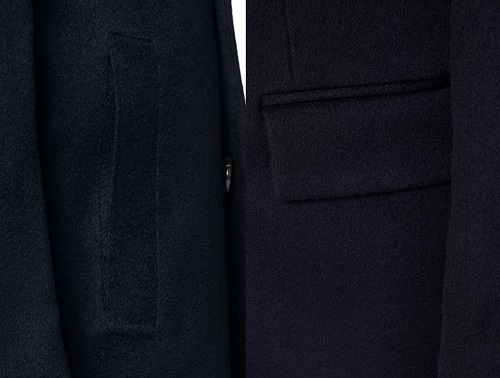 Welted coat pockets vs flapped coat pockets