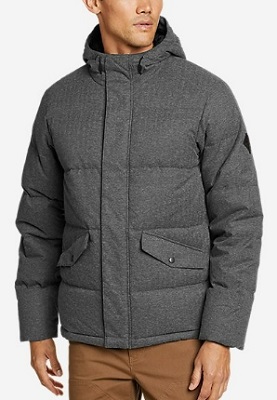 Eddie Bauer Wide Channel Hooded 650 Fill Power Down Jacket, Storm MEDIUM