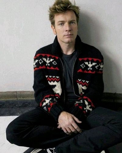 Celebrity Ewan McGregor Cowichan style sweater