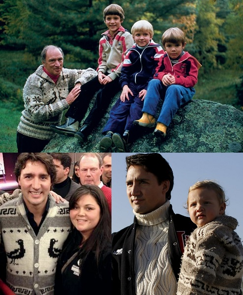 Justin Trudeau wearing Cowichan Sweater